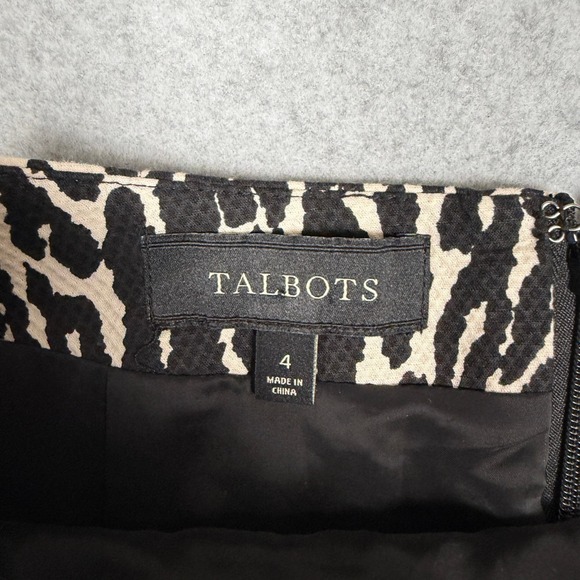 Talbots Womens Skirt Size 4 Animal Print Pencil A Line Knee Length Career - Picture 4 of 7